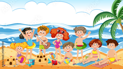 Kids on summer beach vacation