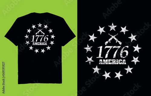 1776 america - patriotic t shirt design vector