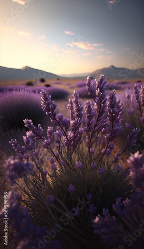 Lavender flowers. IA generative. 