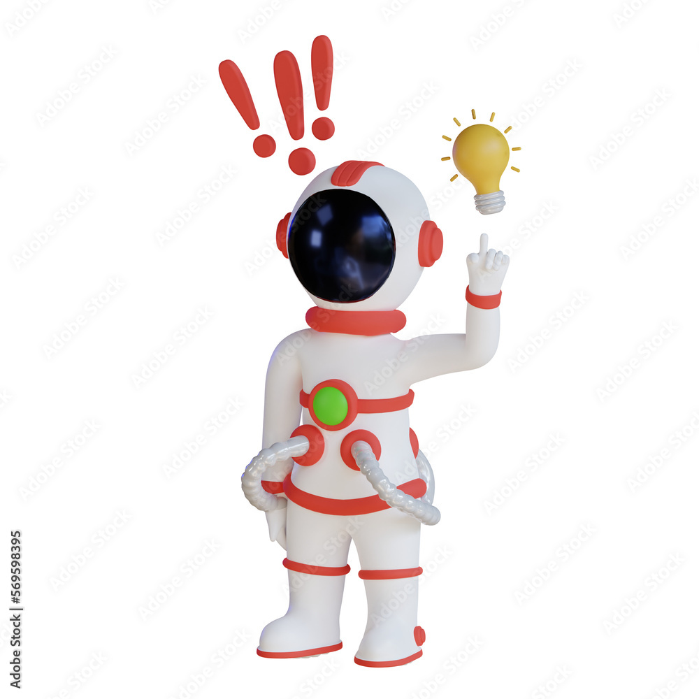 Fototapeta premium Astronaut Get And Ideas 3D Illustration