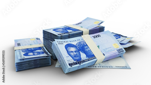 3D Stack of Nigerian naira notes