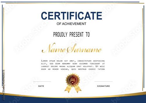 Certificate template with professional clean design.