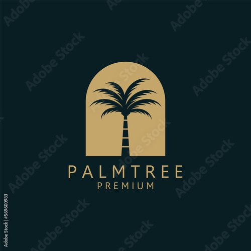 Palm tree summer logo template