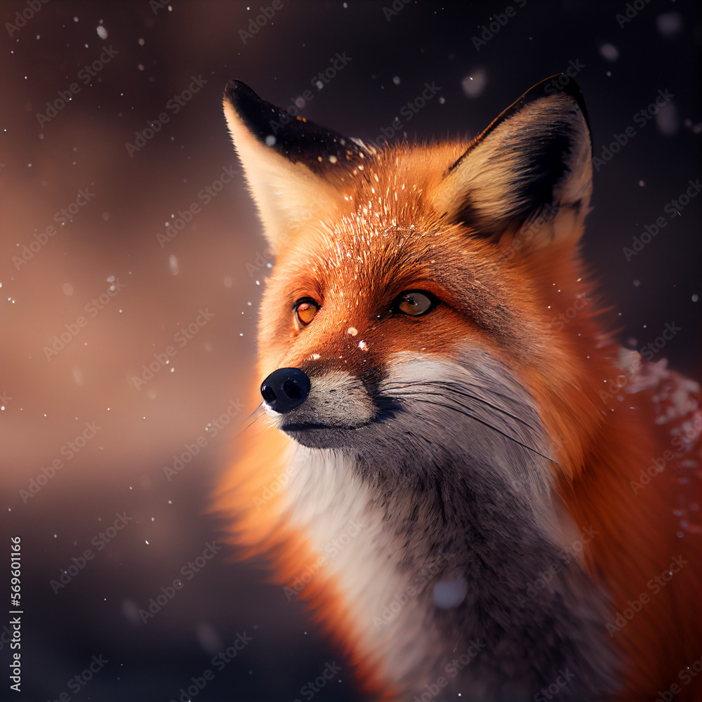 Obraz premium red fox vulpes in the snow