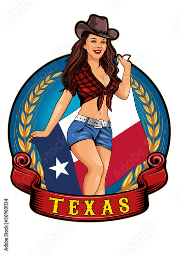 Texas Cowgirl Pin-Up Logo Design