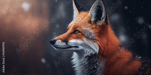 red fox in the snow photo