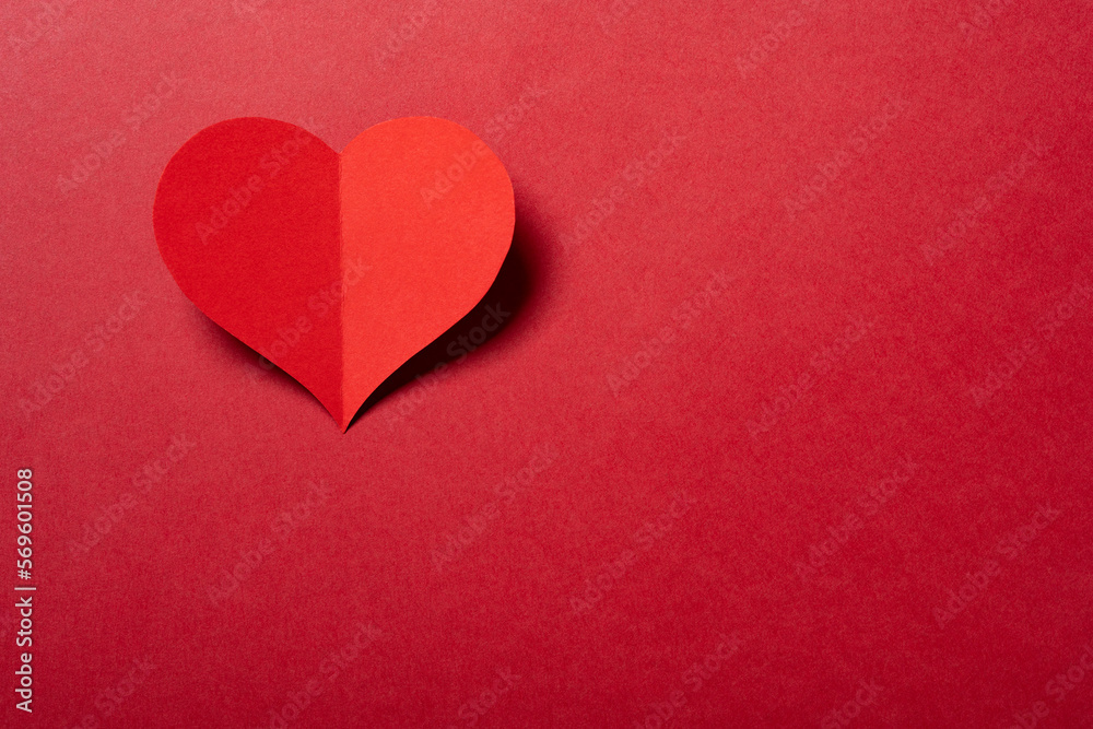 a heart on a red background with copy space a heart on a red background with copy space