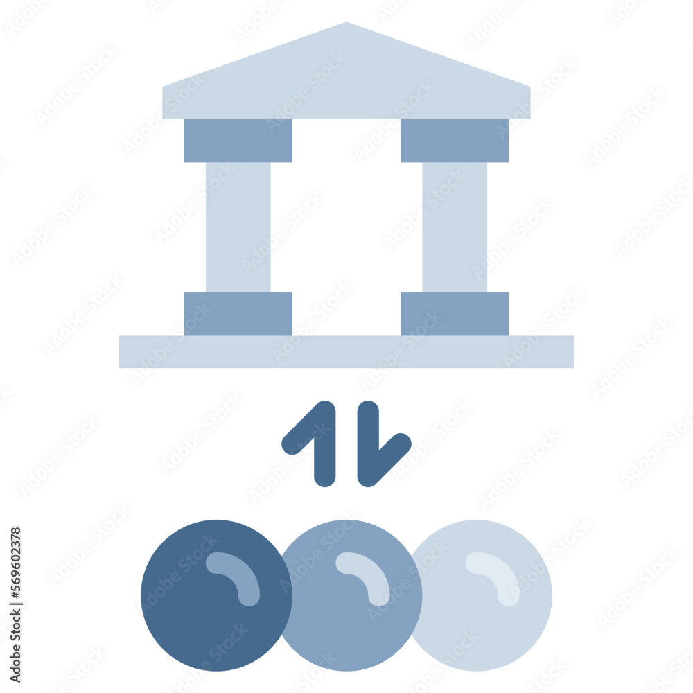 bank exchange transfer money coin icon flat style bank exchange transfer money coin icon flat style