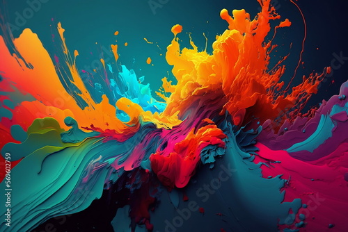 Colorful abstract art paint desktop background © Rapeepat