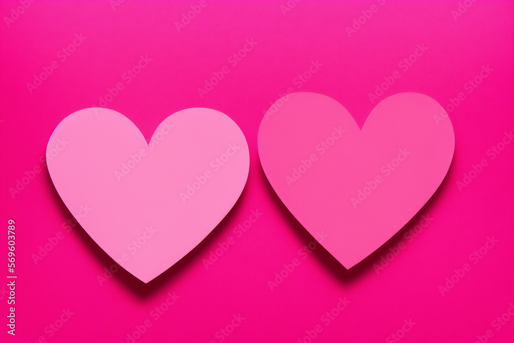 pink hearts on a pink background , Generative AI