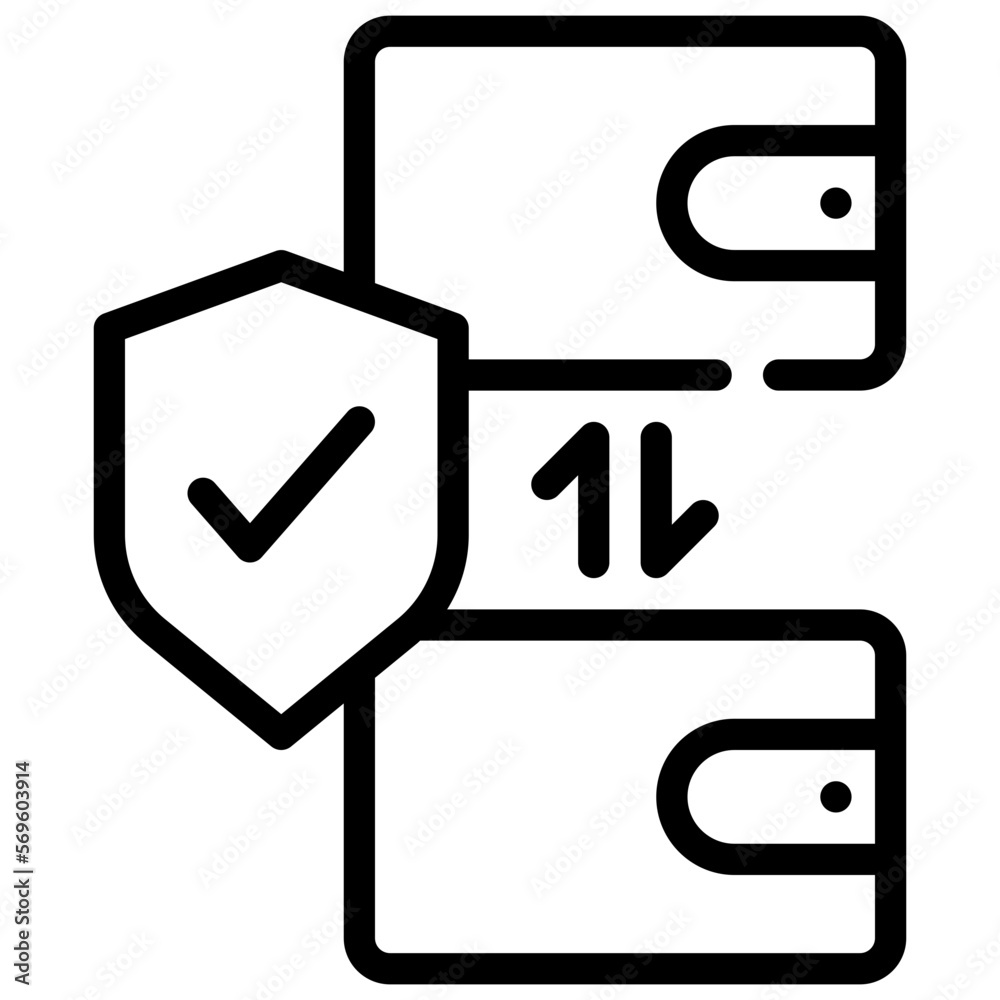 exchange transfer money wallet protect icon simple line