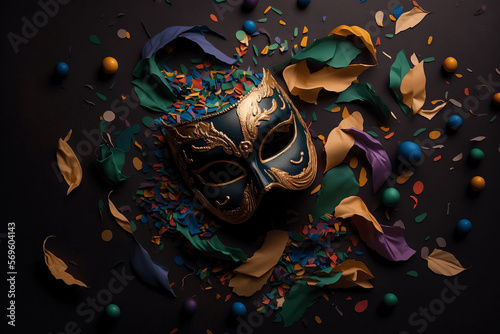 Venetian Carnival Mask Mardi Grass, Gold