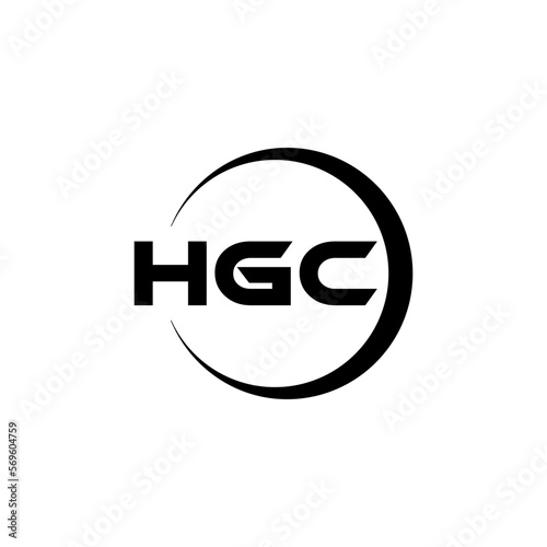 HGC letter logo design with white background in illustrator, cube logo, vector logo, modern alphabet font overlap style. calligraphy designs for logo, Poster, Invitation, etc.