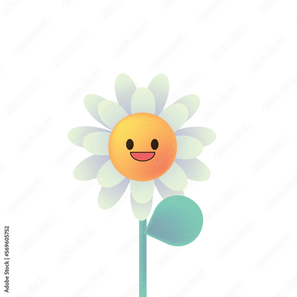 Daisy chamomile . Smiling face head. White camomile icon. Cute flower plant collection. Love card. Cartoon kawaii funny character. Growing concept. Flat design. Transparent background Daisy chamomile . Smiling face head. White camomile icon. Cute flower plant collection. Love card. Cartoon kawaii funny character. Growing concept. Flat design. Transparent background