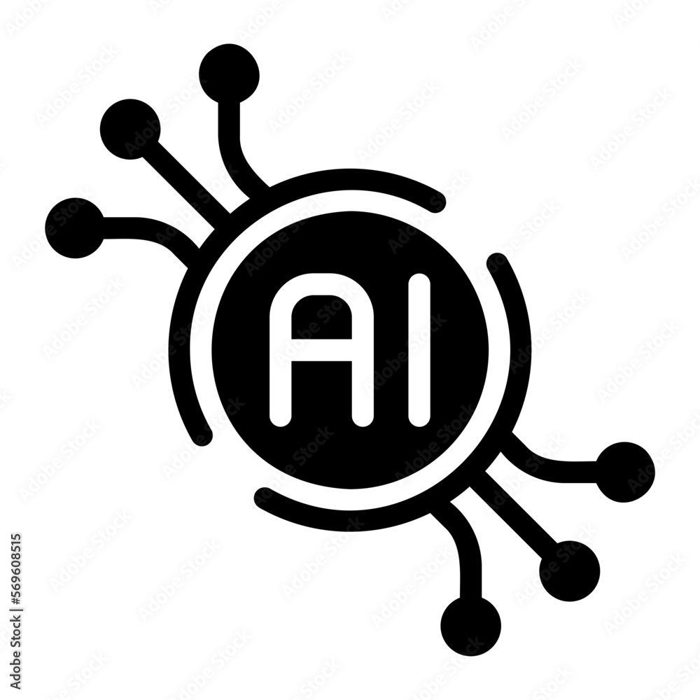 artificial intelligence glyph icon artificial intelligence glyph icon