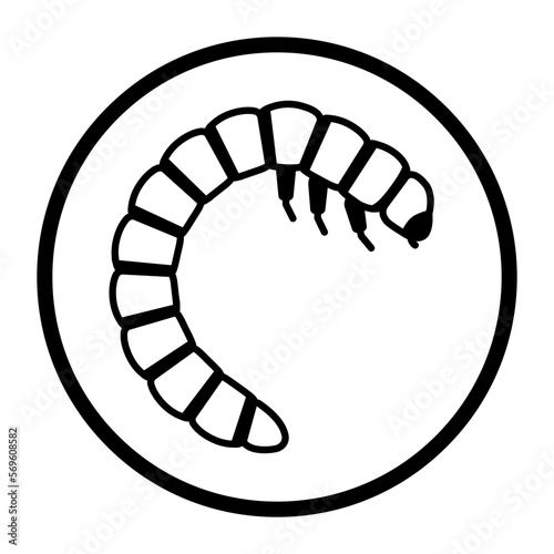 Mealworm larva isolated vector icon photo