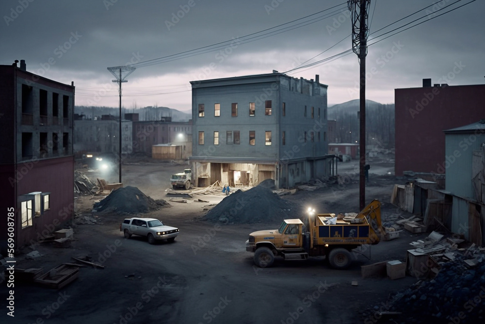 Residential construction site - AI generative Residential construction site - AI generative