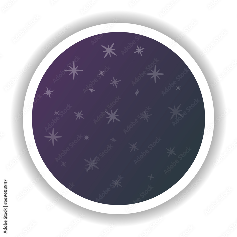 Night sky icon with stars. Space Gradient. Vector illustration