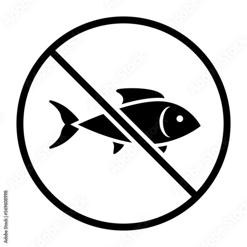 No fish one color vector icon