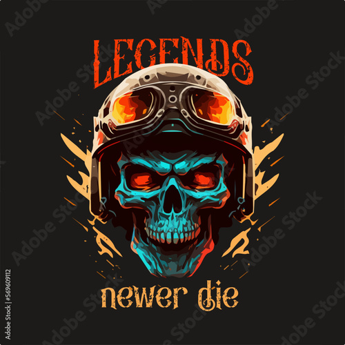 Skull Rider tshirt vector illustration.