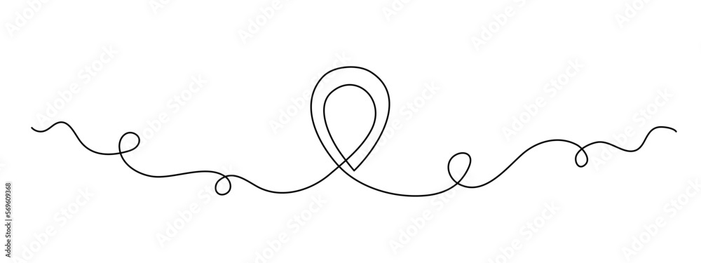 Pointing location at map one line art,hand drawn way destination continuous contour,trendy template direction, gps navigation concept.Editable stroke.Isolated.Vector illustration Pointing location at map one line art,hand drawn way destination continuous contour,trendy template direction, gps navigation concept.Editable stroke.Isolated.Vector illustration