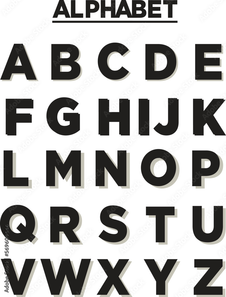 black and white alphabet