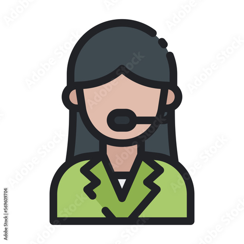 Moderator school education line icon