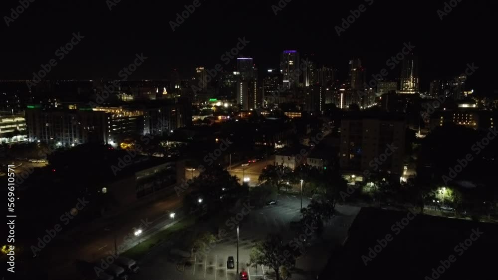 City Scape of St. Petersburg Florida, this Downtown aerial view is perfect for your needs. This coastal downtown city is even better at night, with the arena included. City Scape of St. Petersburg Florida, this Downtown aerial view is perfect for your needs. This coastal downtown city is even better at night, with the arena included.