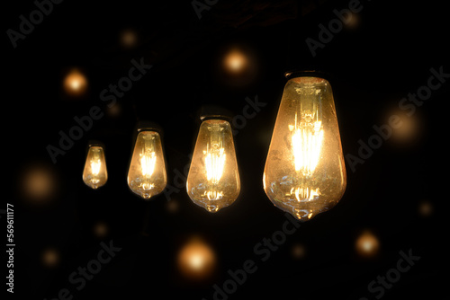  light bulb on dark background