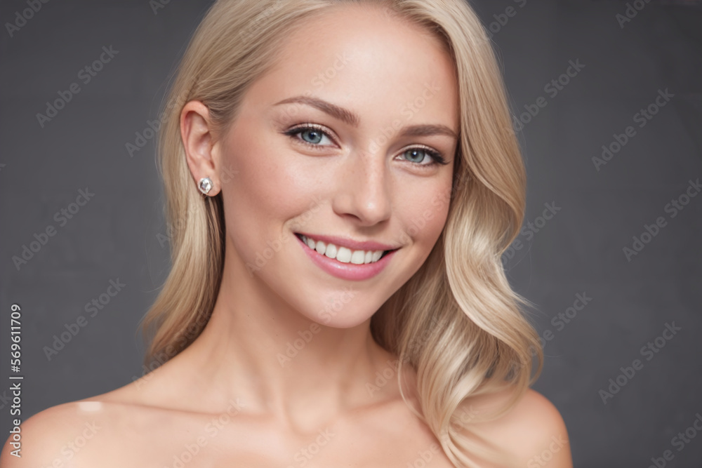 Premium Photo  Closeup portrait of a plus size blonde woman