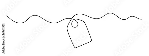 Sale label, one line art, continuous contour drawing,hand-drawn discount tag, minimalist design.Closeout sign,trendy template for shopping rebate.Editable stroke.Isolated. Vector illustration