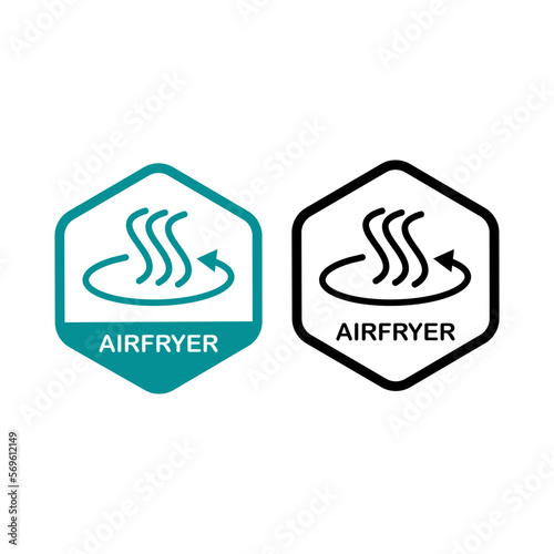 Air fryer badge logo design. Suitable for product label and technology