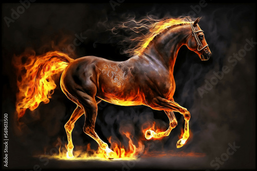 Horse symbol of movement and energy new quality universal colorful illustration design  generative ai