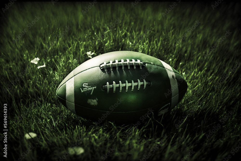 Football on Green Field. Generative AI. Football on Green Field. Generative AI.