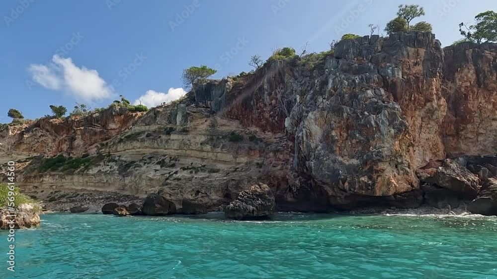 St Martin Caribbean Tintamarre Island shore from boat POV. Cruise ship vacation destination. Recreation, relaxation vacation experience. Dutch Caribbean. Resort, yacht, sailboat marina. St Martin Caribbean Tintamarre Island shore from boat POV. Cruise ship vacation destination. Recreation, relaxation vacation experience. Dutch Caribbean. Resort, yacht, sailboat marina.
