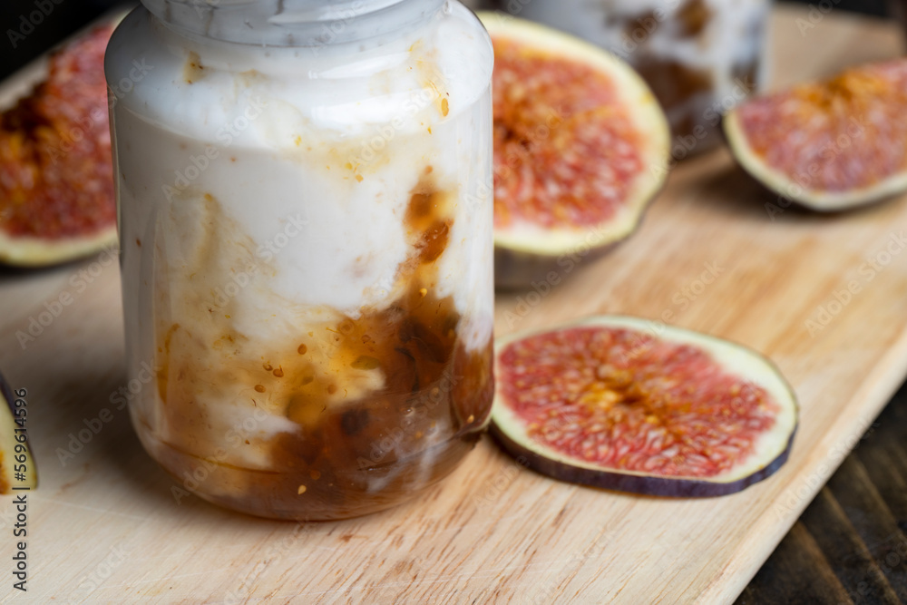 delicious yogurt with the taste of figs delicious yogurt with the taste of figs