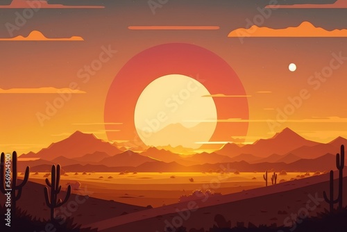 lovely sunrise over the horizon . Generative AI