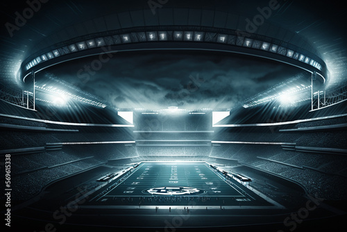 Super Bowl Stadium Background. Generative AI.