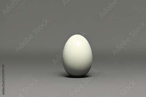 white egg on black background. Generative AI.