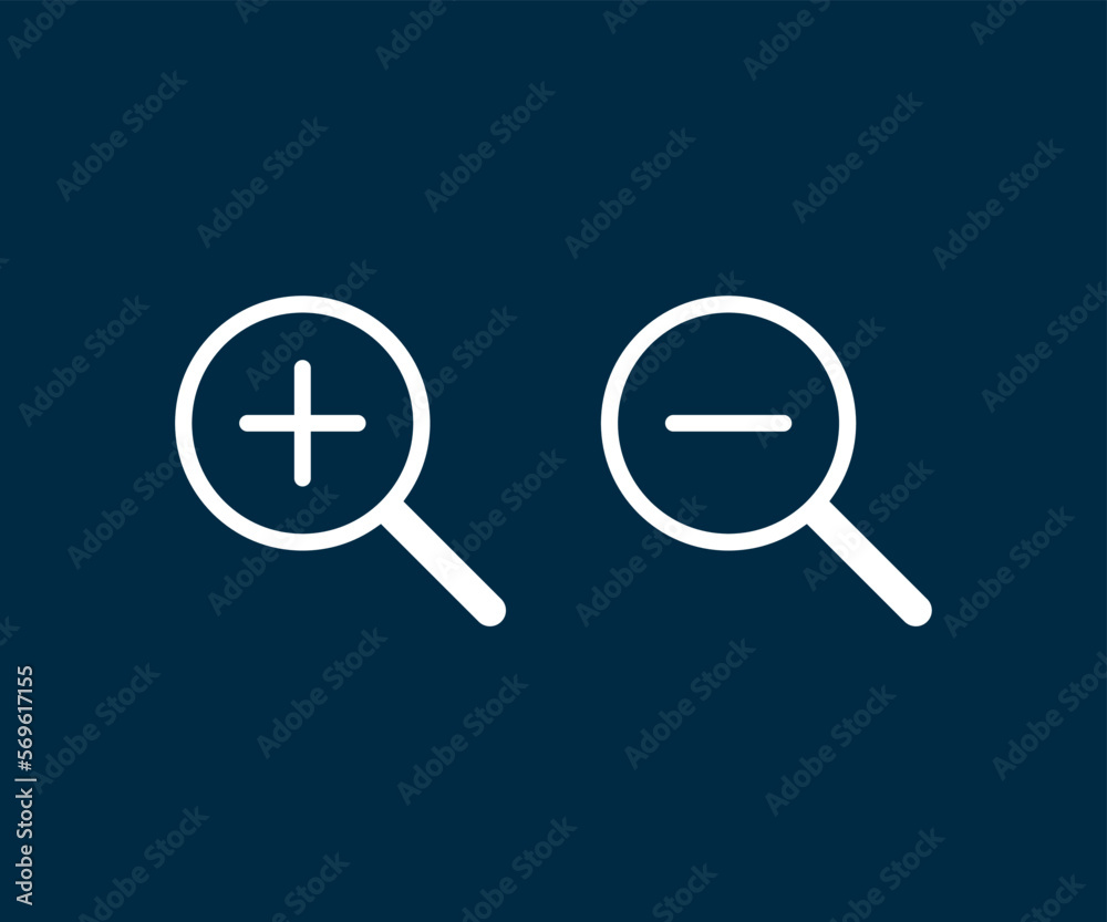 Magnifying glass icon set. Magnifier icon. Zoom vector icon. Search icon vector. Magnifying glass icon set. Magnifier icon. Zoom vector icon. Search icon vector.