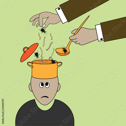 The human hand puts information about "healthy" nutrition into the human head.  Human nutrition of edible Insects.  Alternative protein sources,