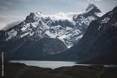 lake in the mountains. Torres Del Paine