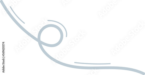 Hand drawn doodle curved line clip art