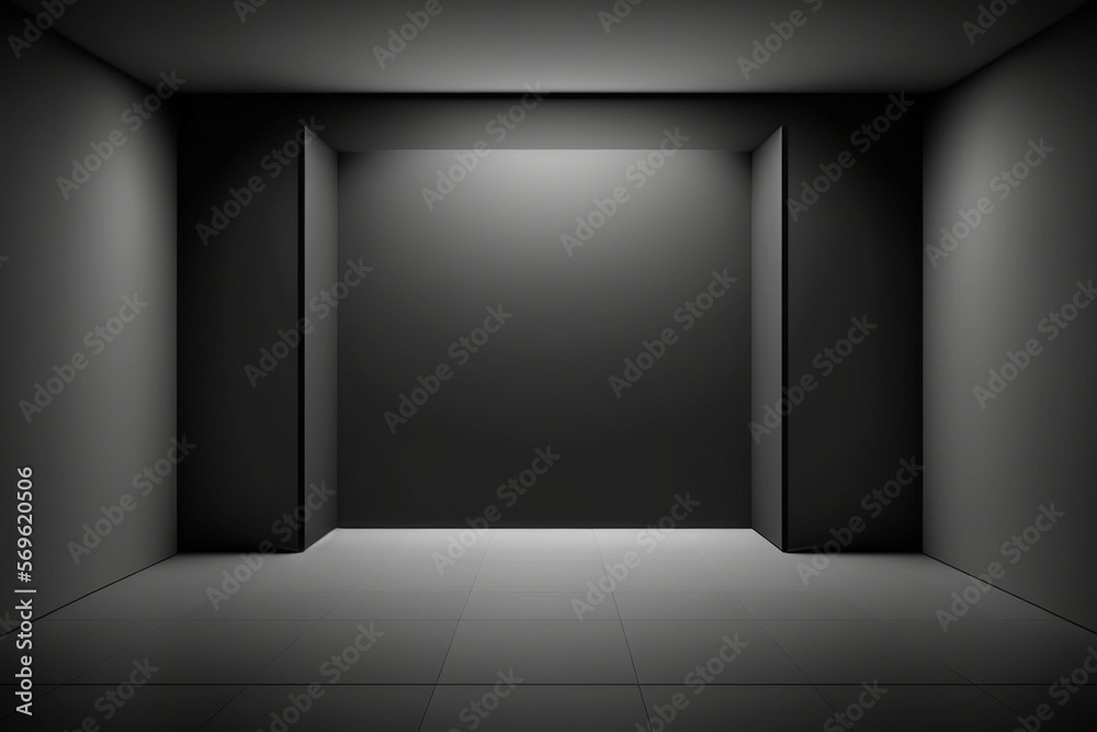 Black dark and gray abstract empty and studio room gradient background Generative AI