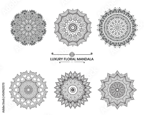 Decorative luxury mandala design set