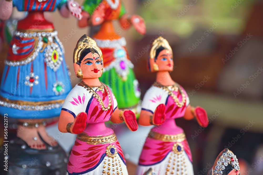 Indian famous Thanjavur dancing dolls