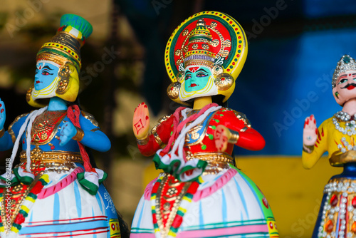 Indian famous Thanjavur dancing Kathakali dolls photo