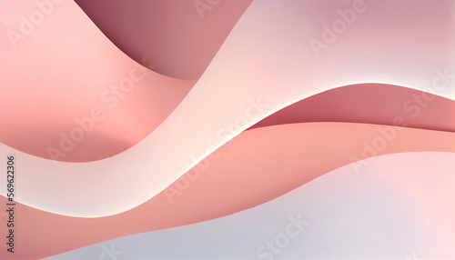 Abstract pale pink  blush background with waves  wallpaper  suit for cosmetic advertisement  generative AI