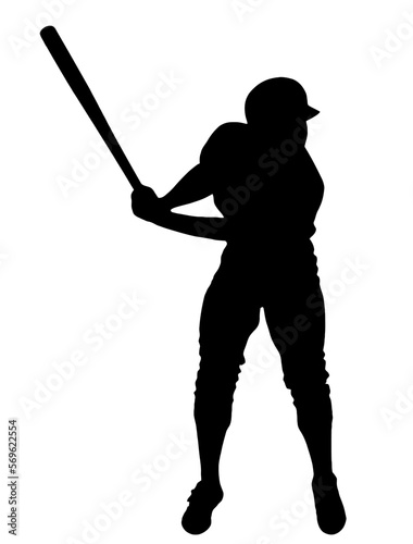 Silhouette of Baseball Batsman Preparing to Receive Throw, originating image from Generative AI technology