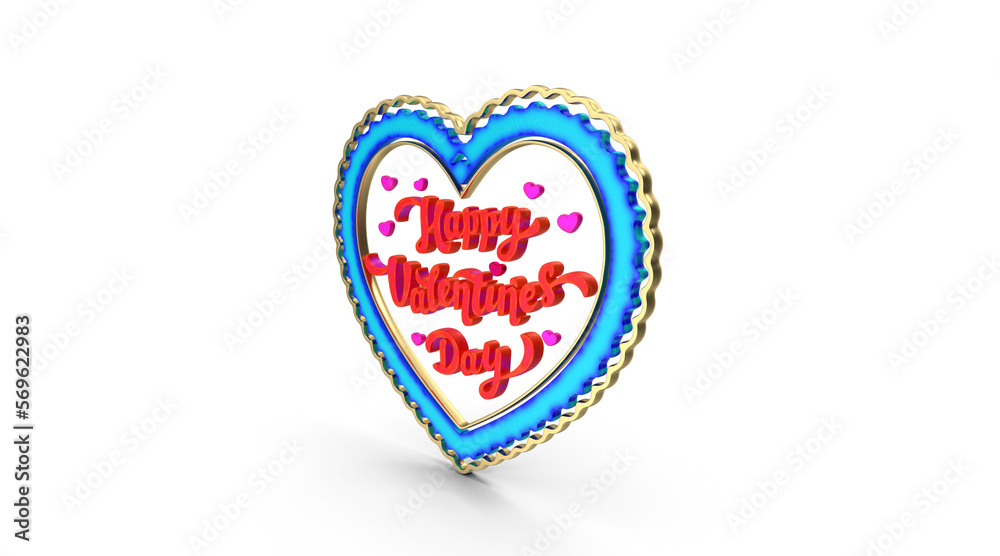 Obraz premium Cute Heart Shaped 3d Happy Valentine's Day, love, romance, passion